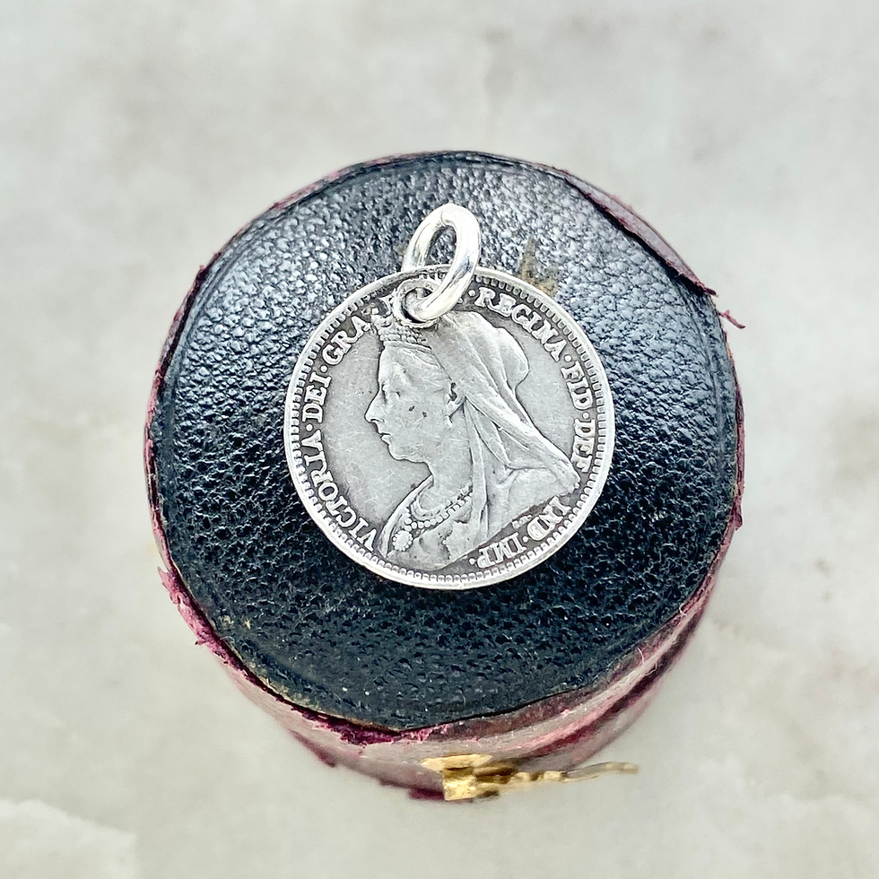 Thumbnail: Antique Victorian silver 'Mother' hand engraved love token coin