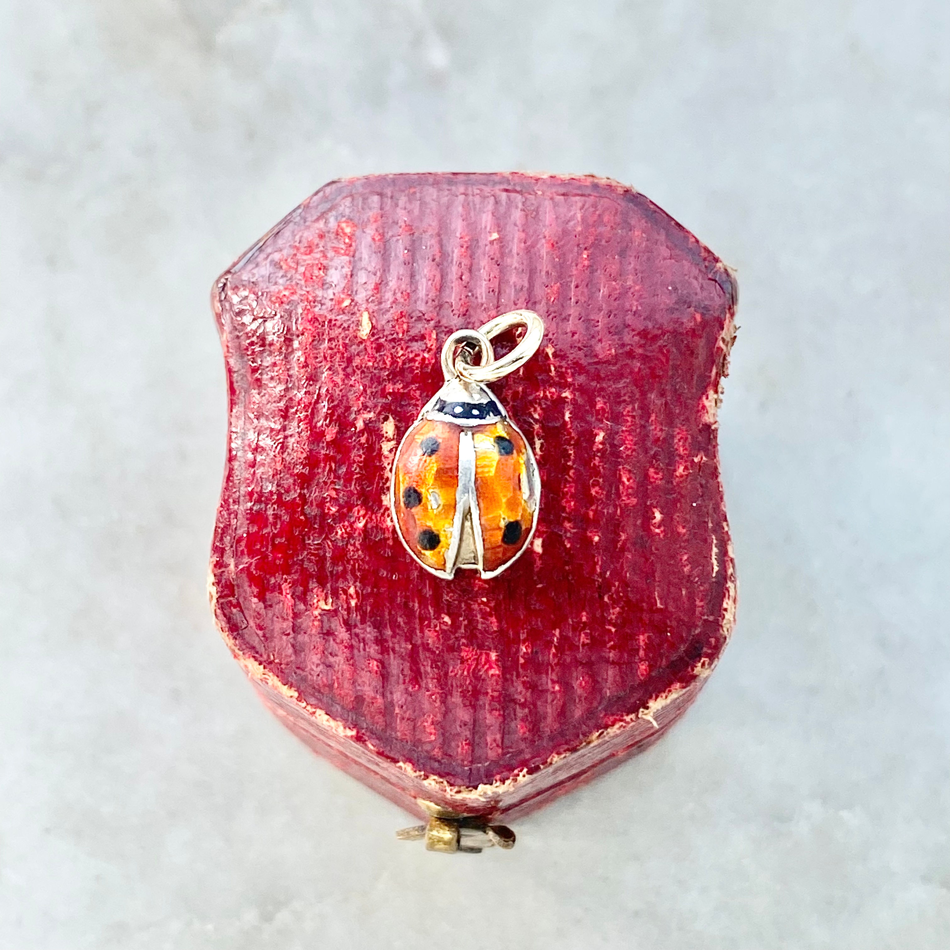 Vintage enamel, silver and gold ladybird/ladybug charm