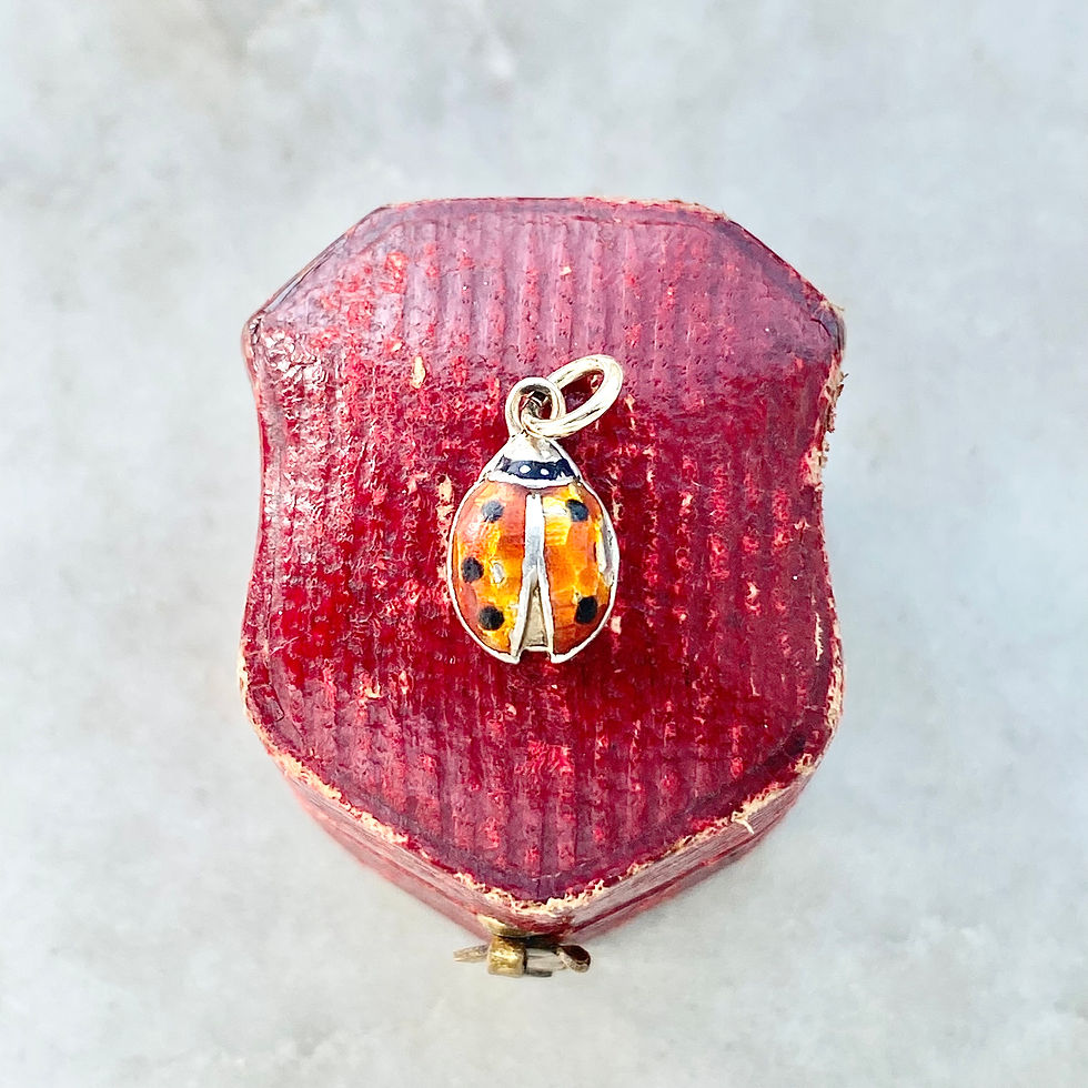 Thumbnail: Vintage enamel, silver and gold ladybird/ladybug charm