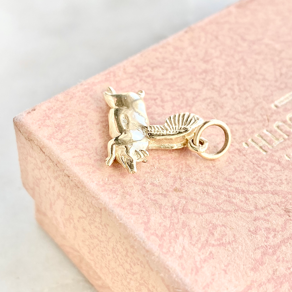 Thumbnail: Vintage 9ct gold rare flying pig charm - when pigs fly