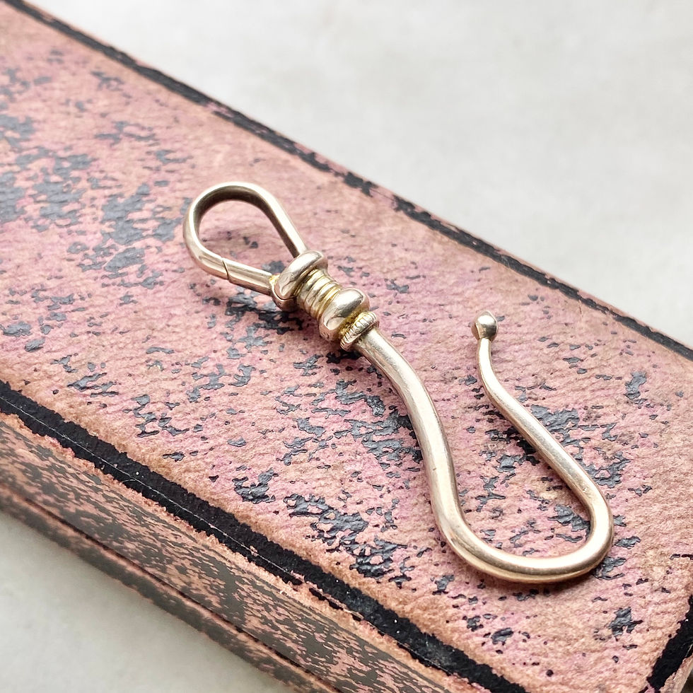 Thumbnail: Antique gold hook pendant/chain extender/charm holder with dog clip