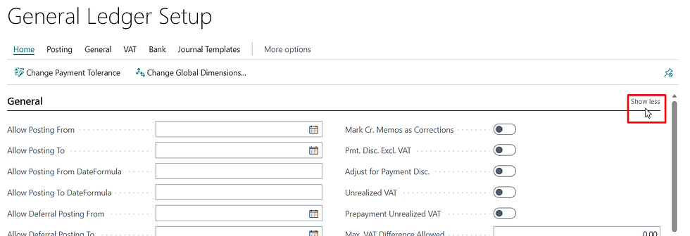 Business Central tarih formülü kurulumu