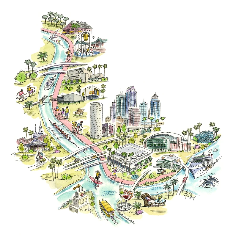 Map Illustration City Maps Cartoon Maps Travel Maps