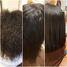 before and after hair relax