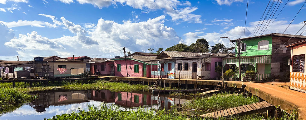 Casas em área de risco na margem do rio Jari Foto: Maria Clara Prudêncio/InfoAmazonia.