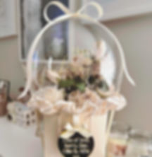 Neutral gift bag bouquet