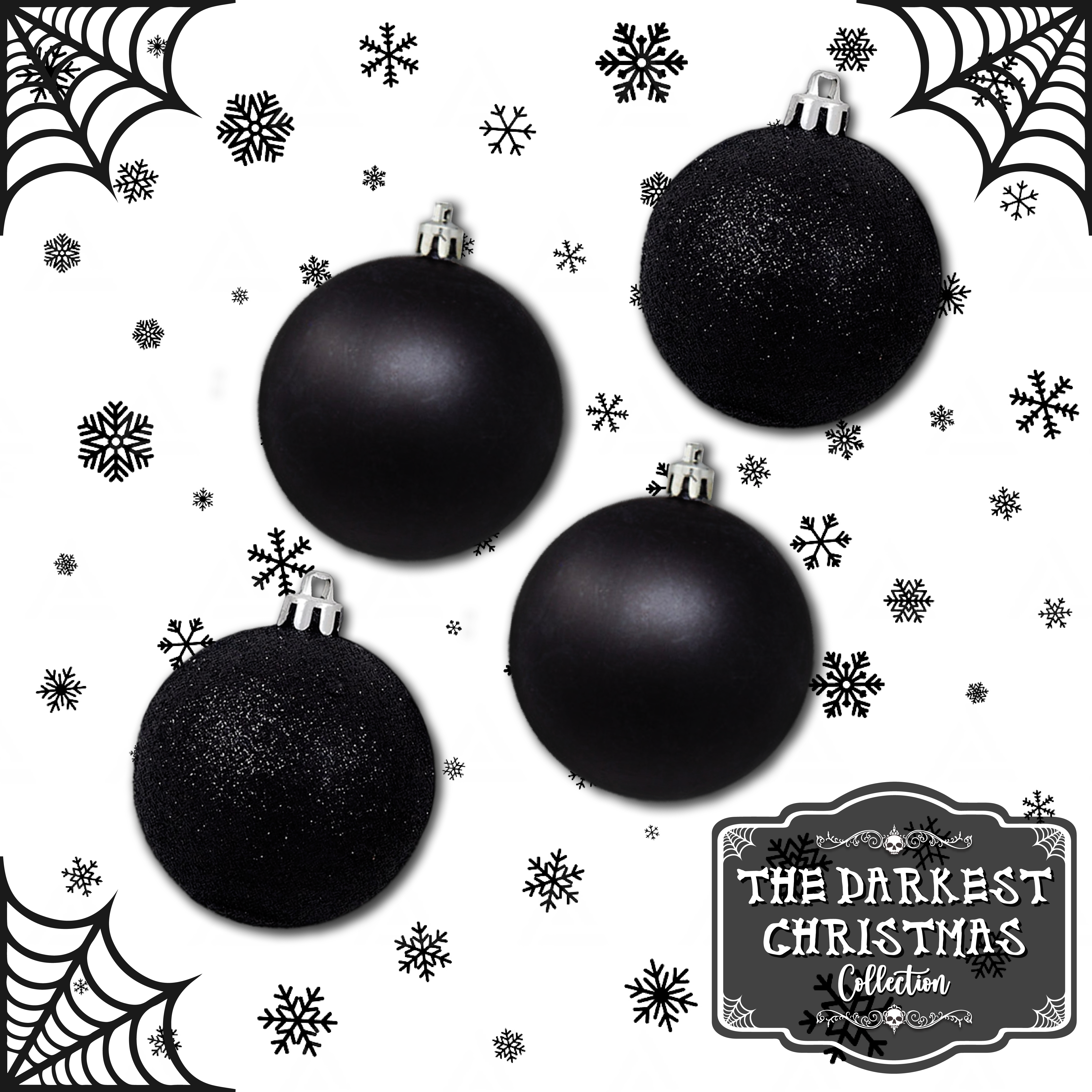 Bombillos Navideños Negros 7 cm - Set x 4