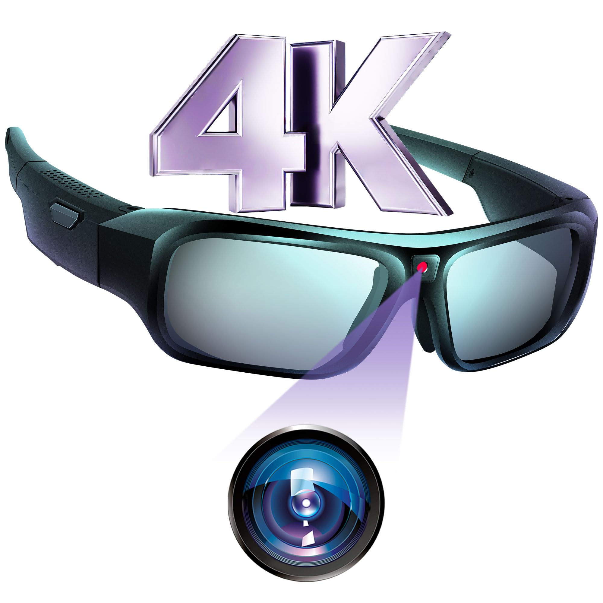 YYCAMUS 4K Camera Glasses Upgrade Smart Sunglasses with Camera Video Glasses wit