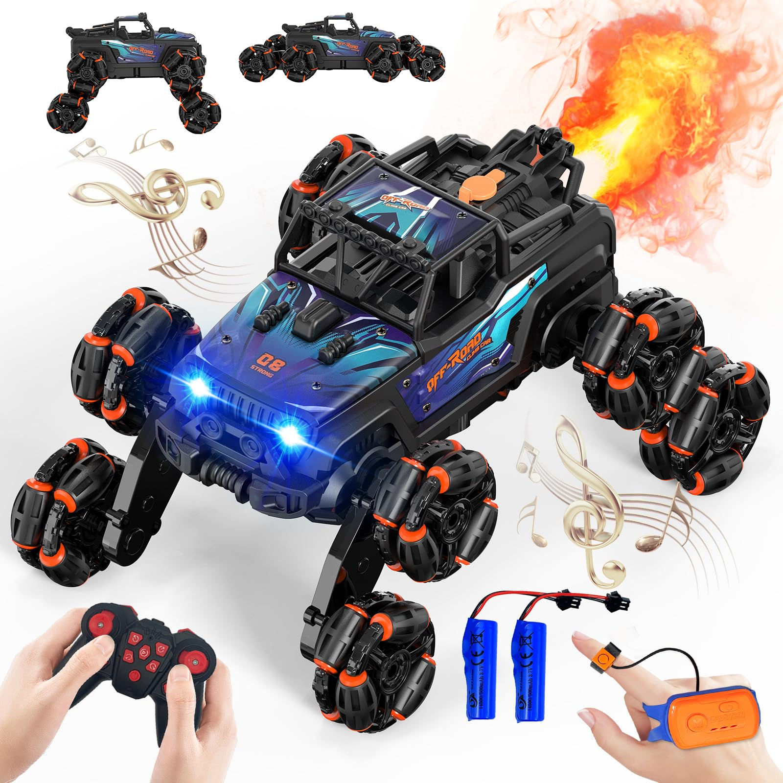 Hand Controlled RC Stunt Car: 8WD Gesture Sensing Remote Control Cars 8 Wheels 3