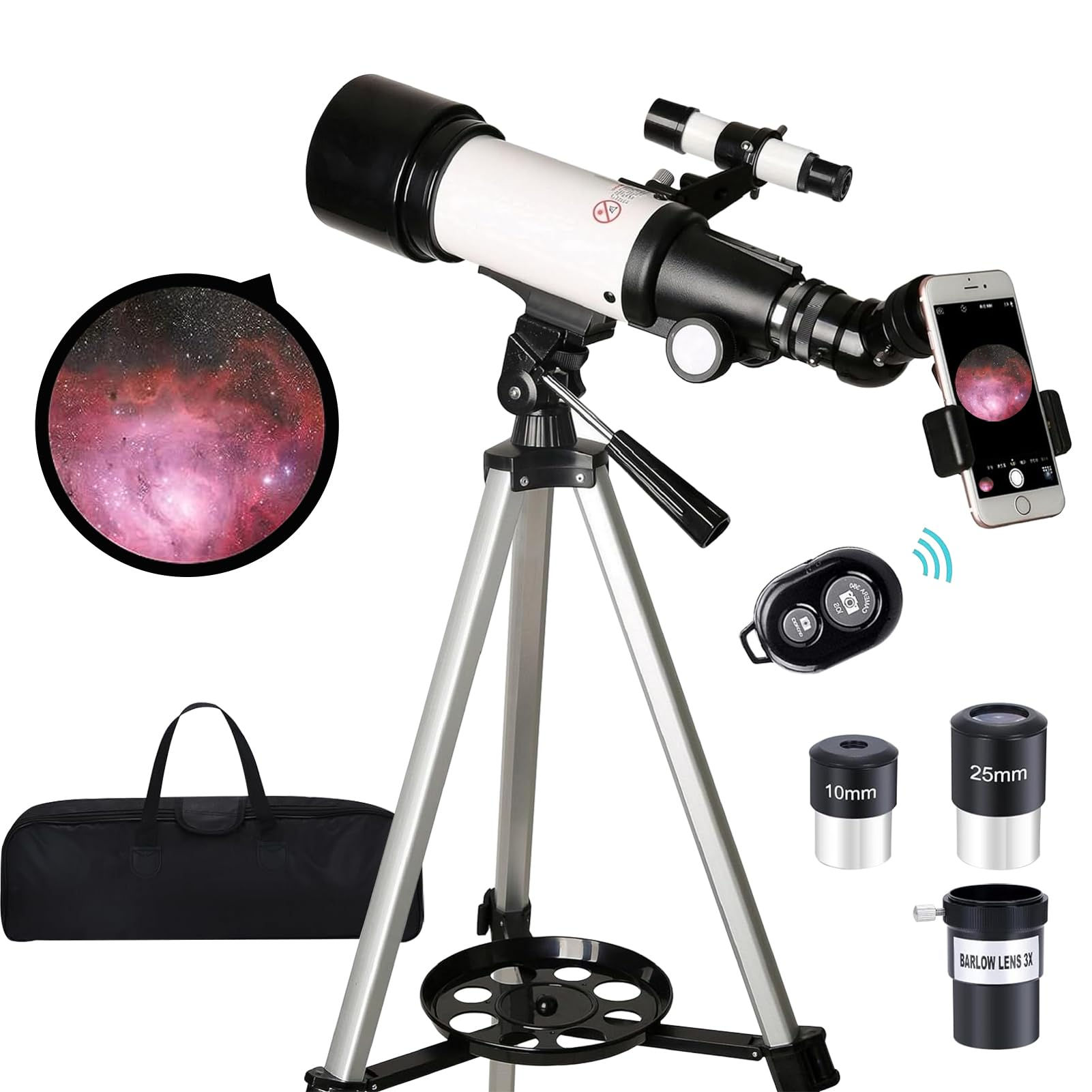 Telescope for Kids Adults Beginners70mm Aperture 400mm Focal Length Telescopio f