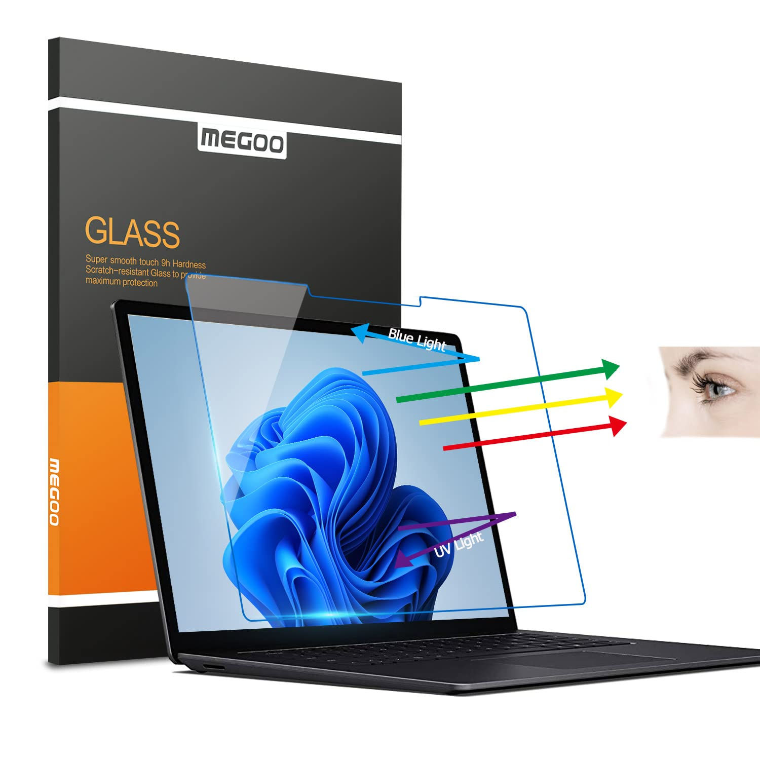 Megoo Tempered Glass Screen Protector For New Microsoft Surface Laptop 6/Laptop
