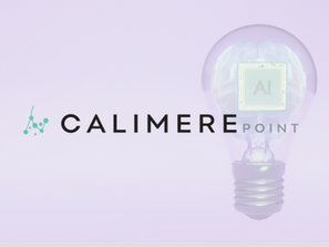 Calimere Point logo with an image of a lightbulb with the word AI inside