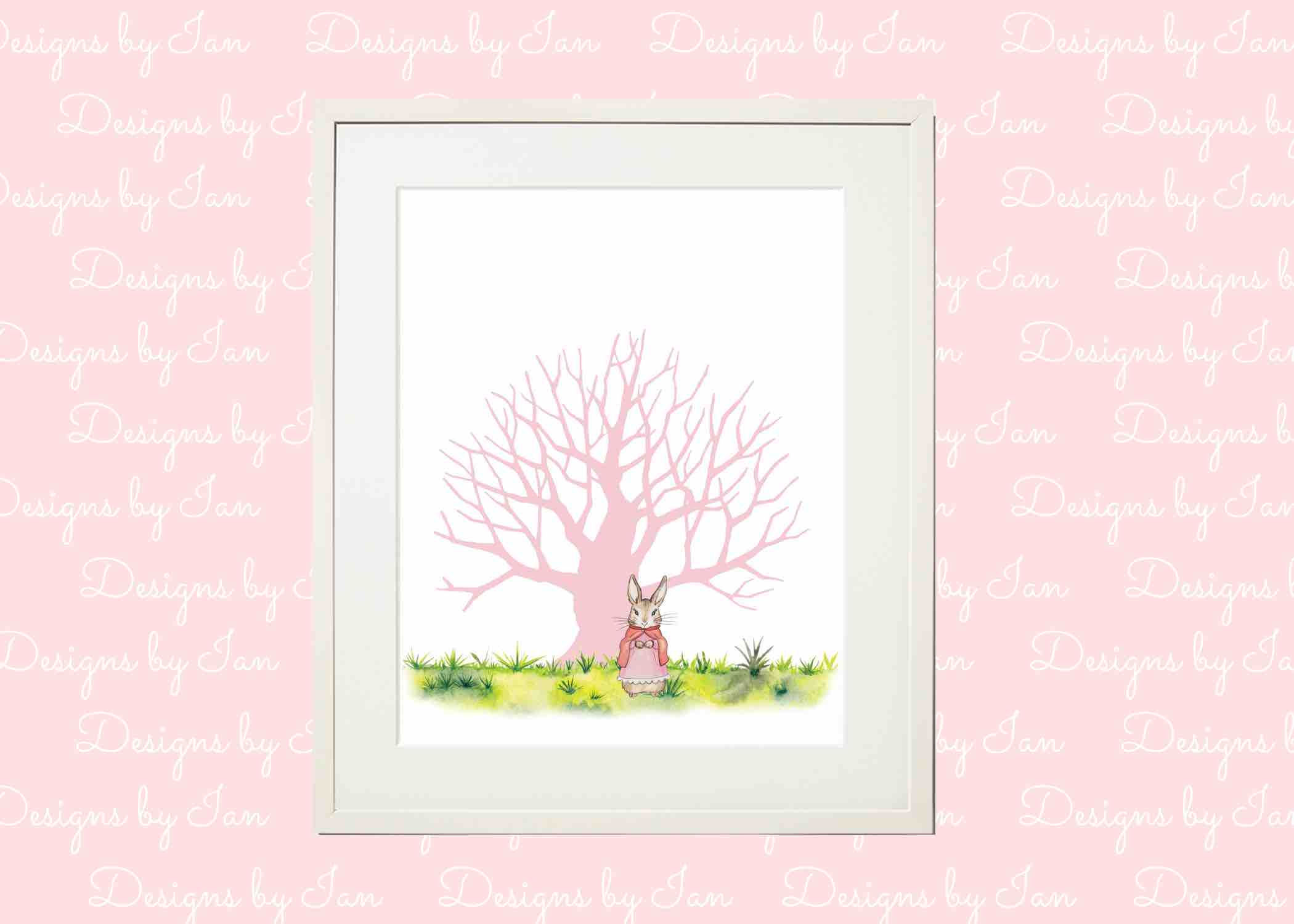 Printable Baby Shower Peter Rabbit for baby girl Guestbook