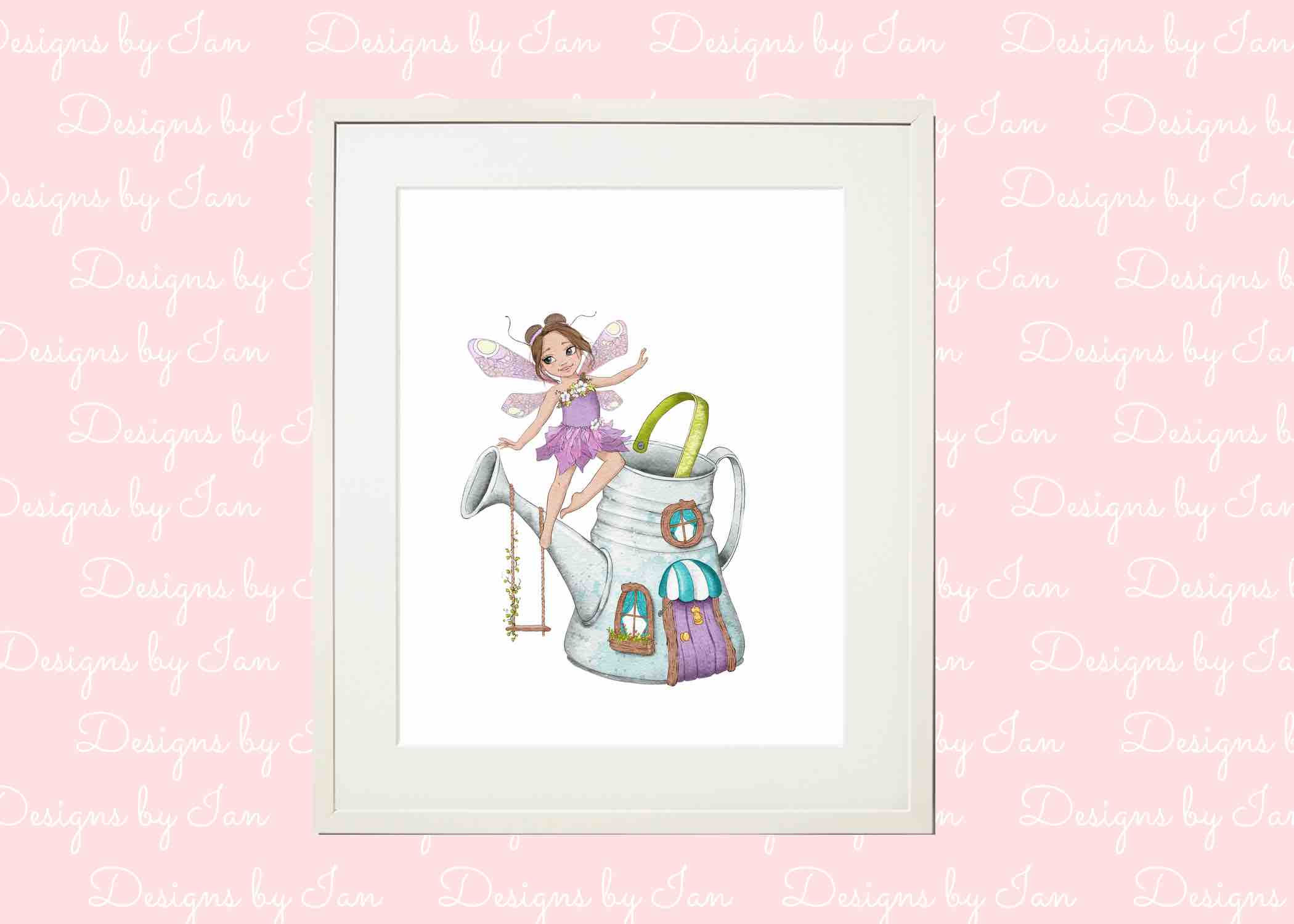 Printable Purple Princess Butterfly Wall Art