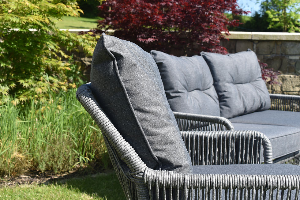 Thumbnail: rattan sofa set plush cushions