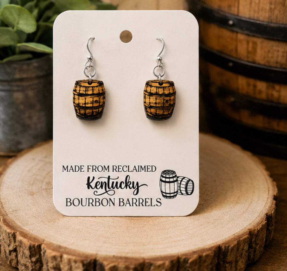 Thumbnail: Reclaimed Kentucky Bourbon Barrel Earrings