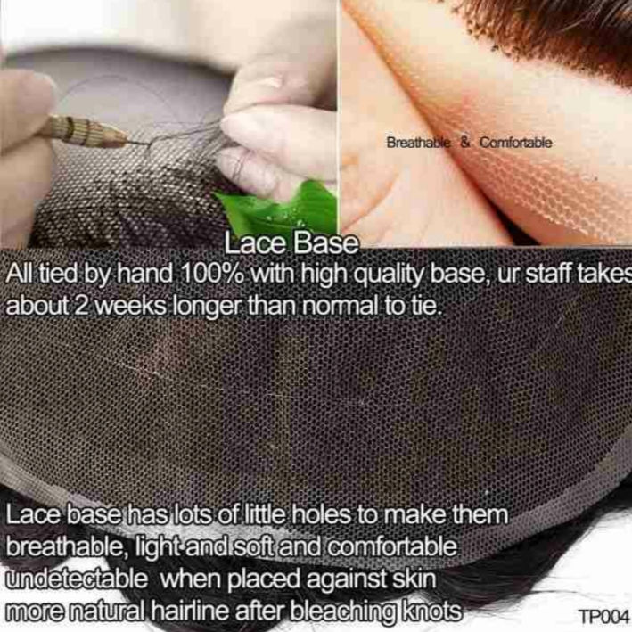 Miniatura: Skin Lace natural topete cabelo humano system hairpeaces