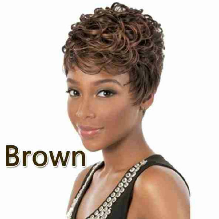 Miniatura: Short Wigs cabelo humano várias cores