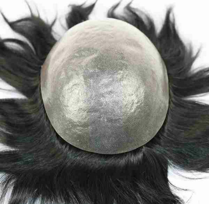 Miniatura: Black Straight Lace para homens cabelo humano