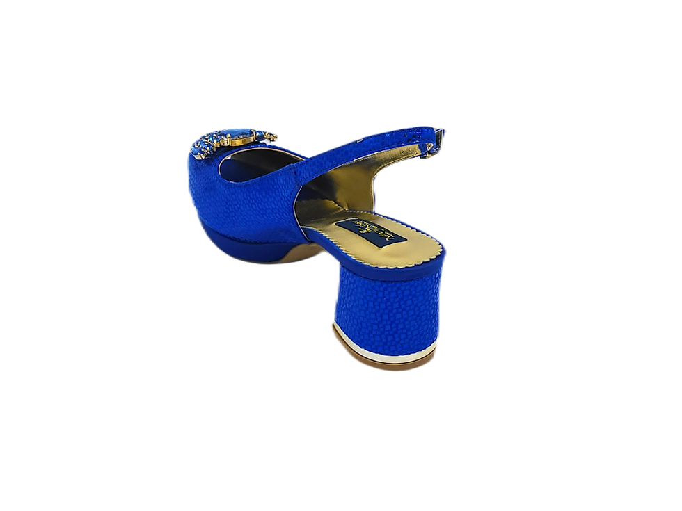 Thumbnail: Lucia, royal-blue wedding shoes and matching bag set