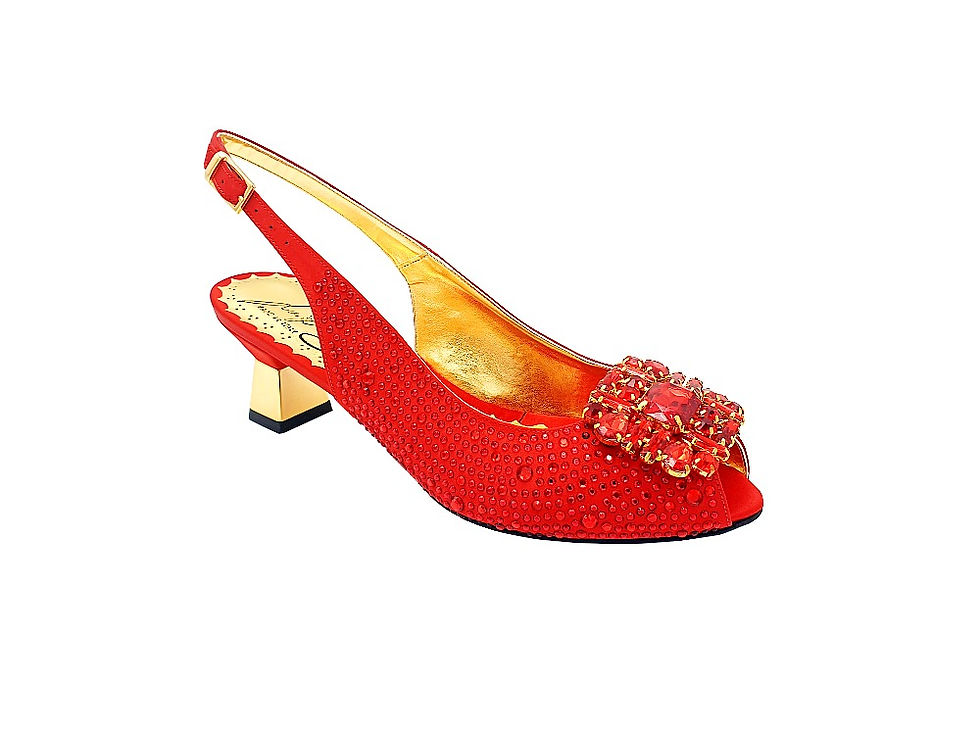 Thumbnail: Laura, red wedding shoes and matching bag set