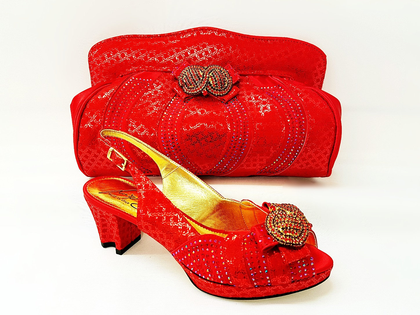 Coral shoes and bag for wedding clearance