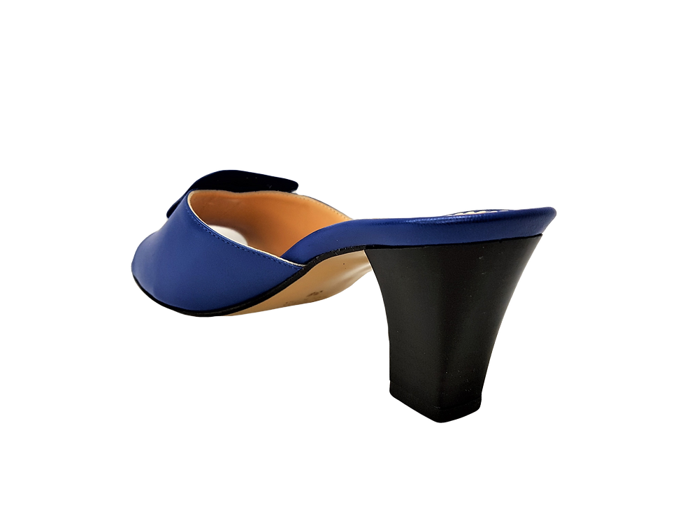 Thumbnail: Leyla blue mid-height leather sandals