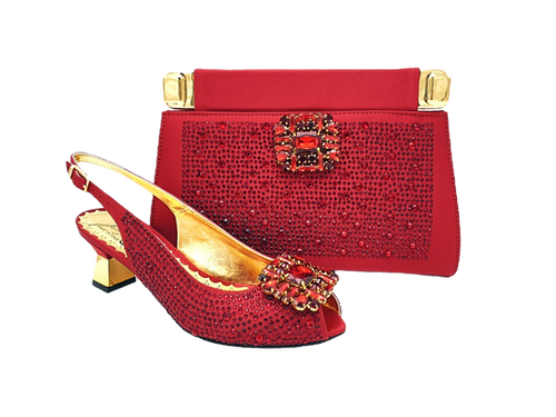 Laura, burgundy wedding shoes and matching bag set Mary Shoes - Main Image