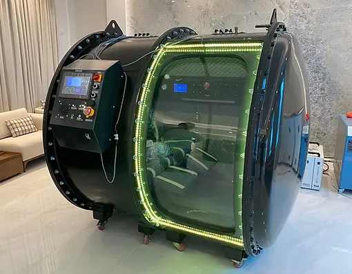 Two-person hyperbaric oxygen chamber at Improved Wellness, Douglas