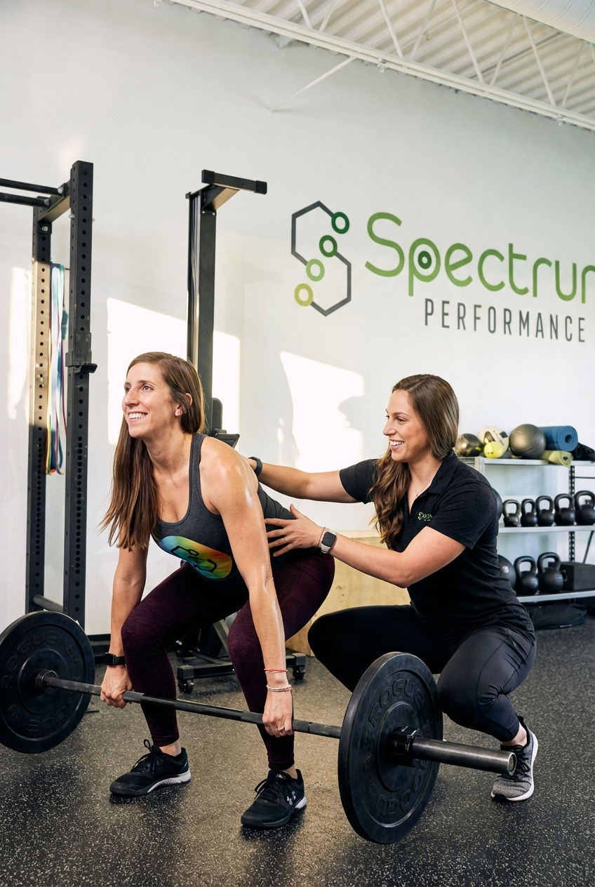 Patient working with a provider at a performance physical therapy clinic in Avondale Estates