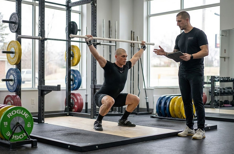 Patient working with a provider at a performance physical therapy clinic in Cary