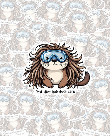 Post Dive Hair Dont Care - Funny Diver Sticker
