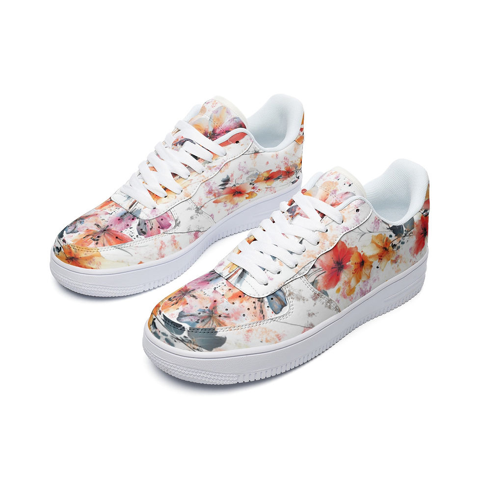 Thumbnail: Flower Haven Low Top Leather Sneakers