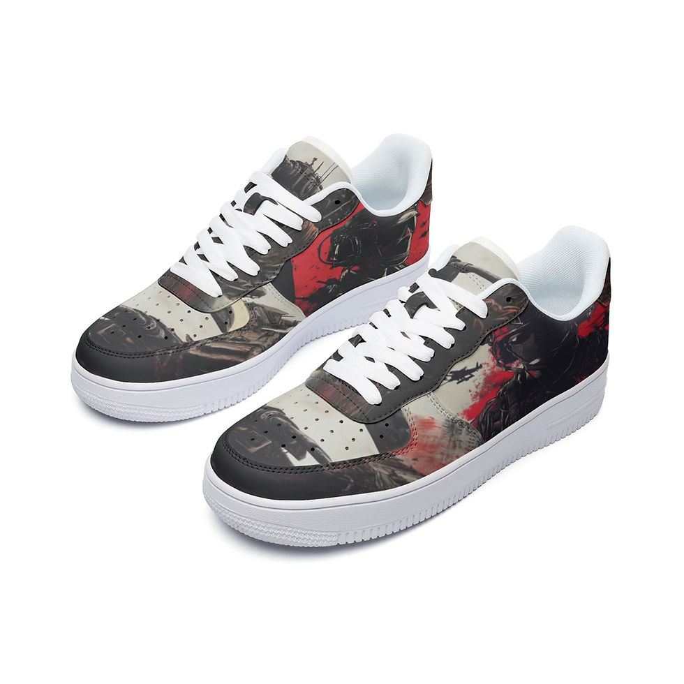 Thumbnail: Military War USA Unisex Low Top Leather Sneakers