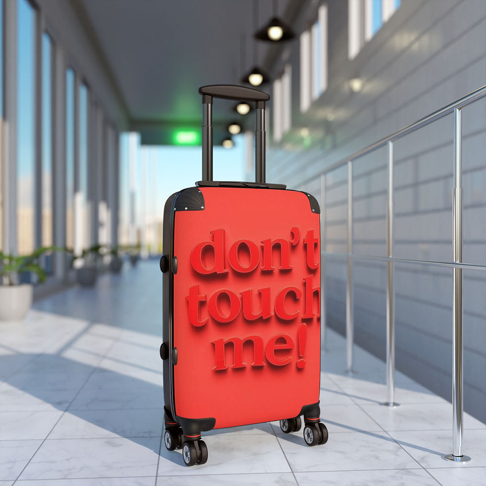 Thumbnail: Bold Red Suitcase - "Don't Touch Me!" - Stylish Travel Luggage for Adventurers