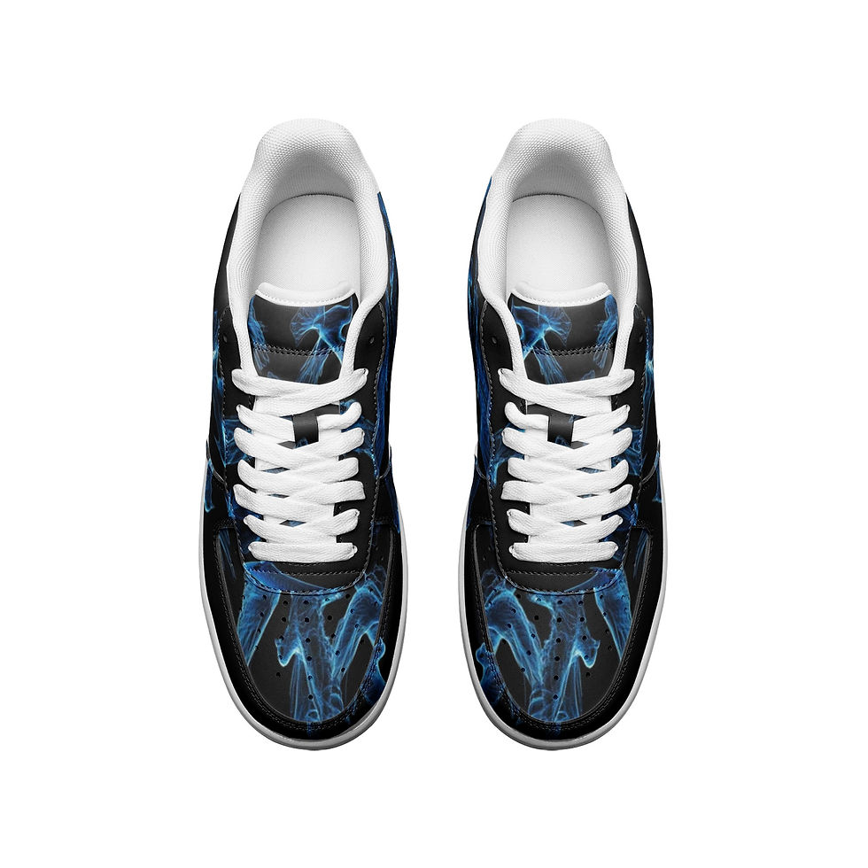 Thumbnail: Blue Dove Low Top Leather Sneakers