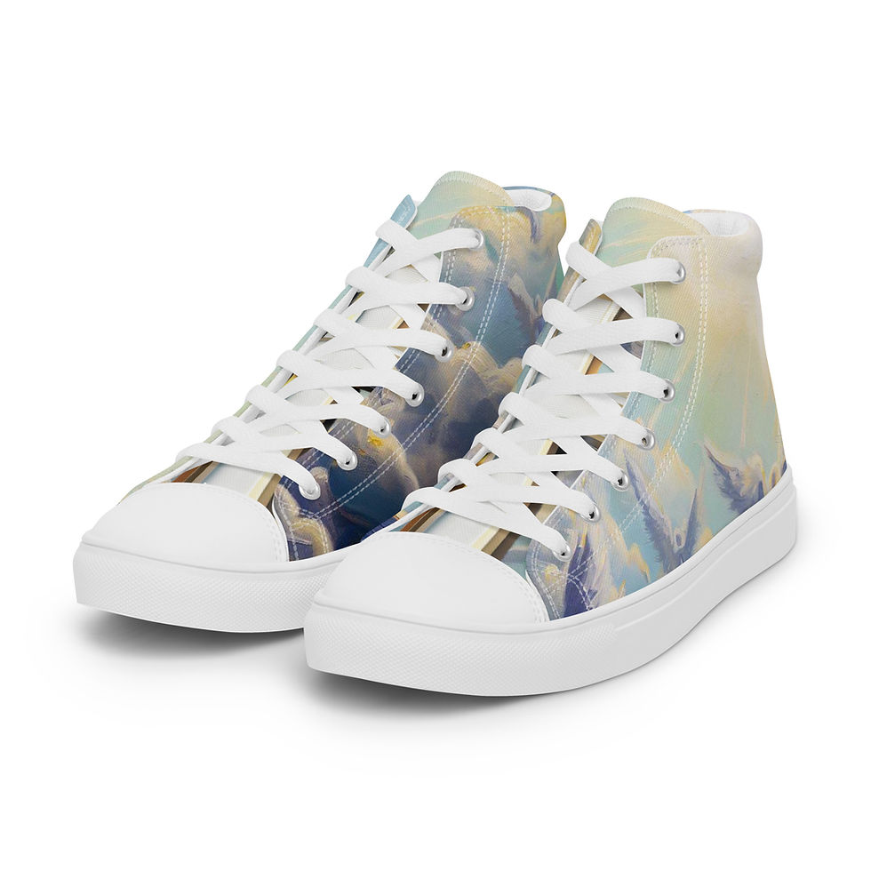 Thumbnail: Angels in the Sky Women’s high top canvas shoes