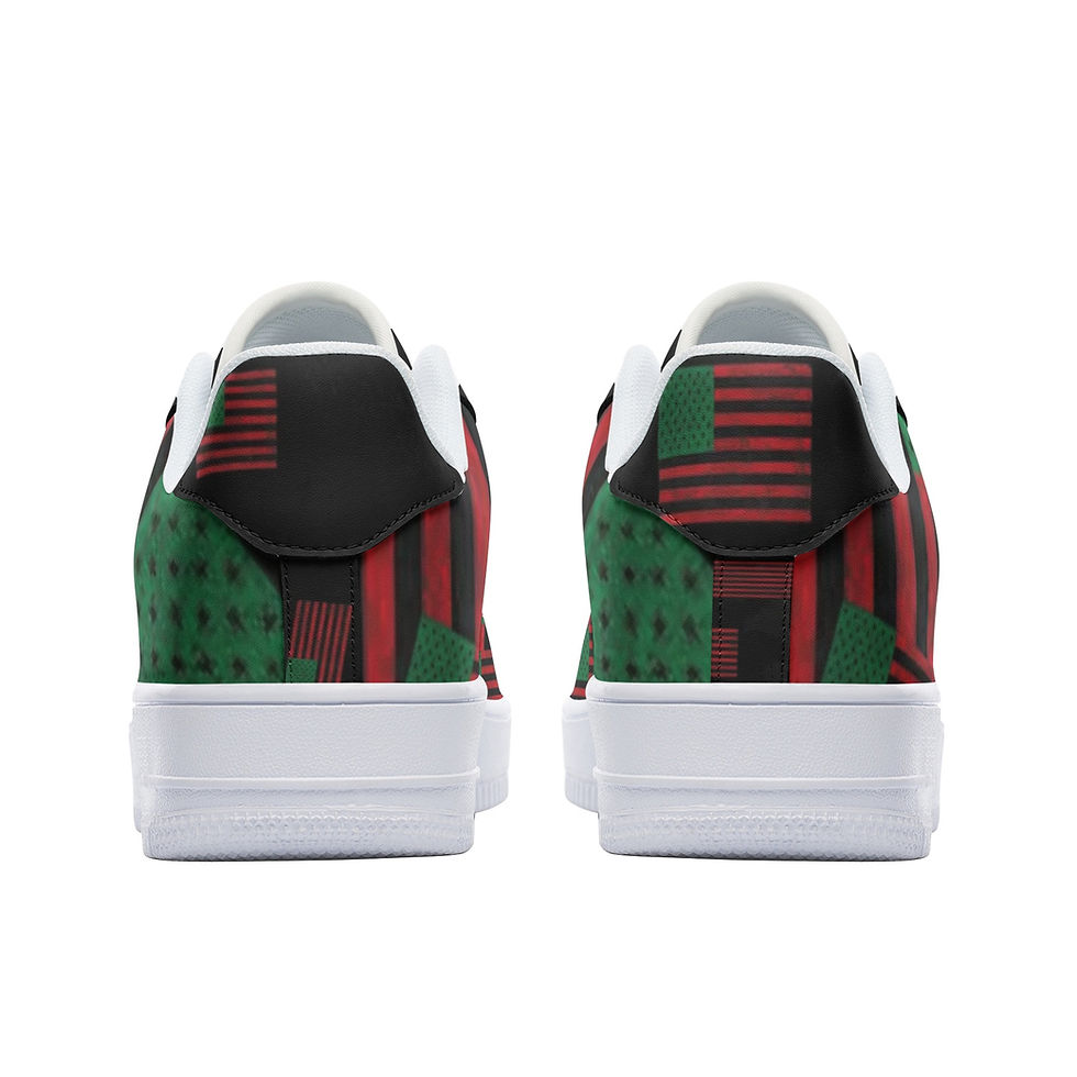 Thumbnail: African American Flag Low Top Leather Sneakers