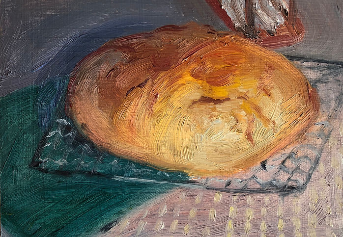 Crusty Loaf, 6x6", oil on aluminum
