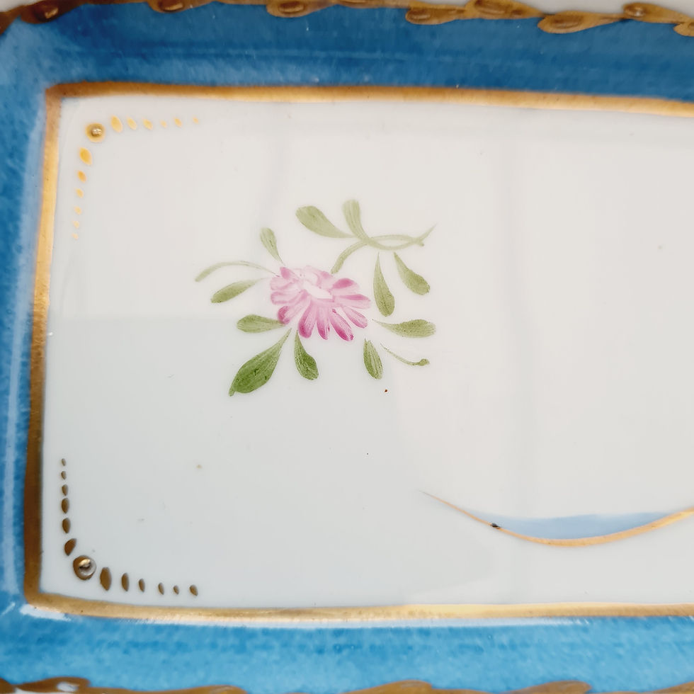 Thumbnail: Limoges hand-painted pen tray and letter opener