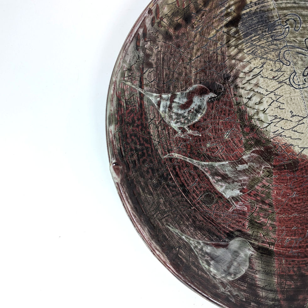 Thumbnail: Scarlet Sparrows Wall Platter