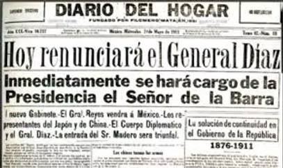 Renuncia del presidente general Porfirio Díaz
