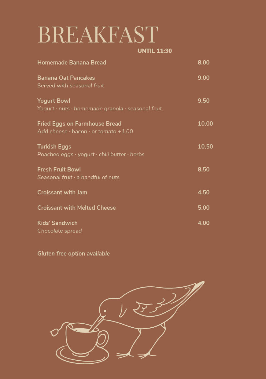 Lua Étterem Menu | Lua Beach