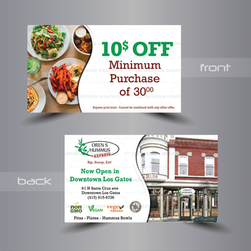 Orions Hummus Coupon Design - California Client, coupon design
