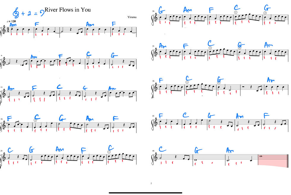 River Flows in you x Kiss the rain (easy ver)