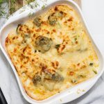 Ovenschotel met bloemkool en broccoli gegratineerd met gruyere kaas