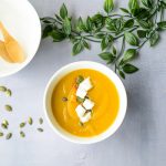 pompoensoep met geitenkaas