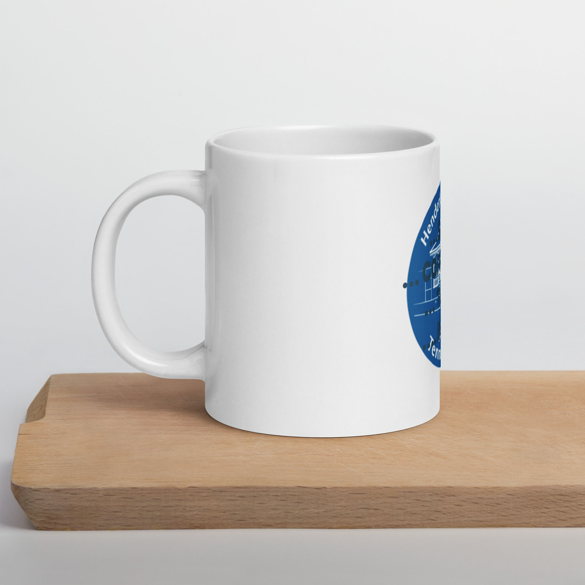White glossy mug
