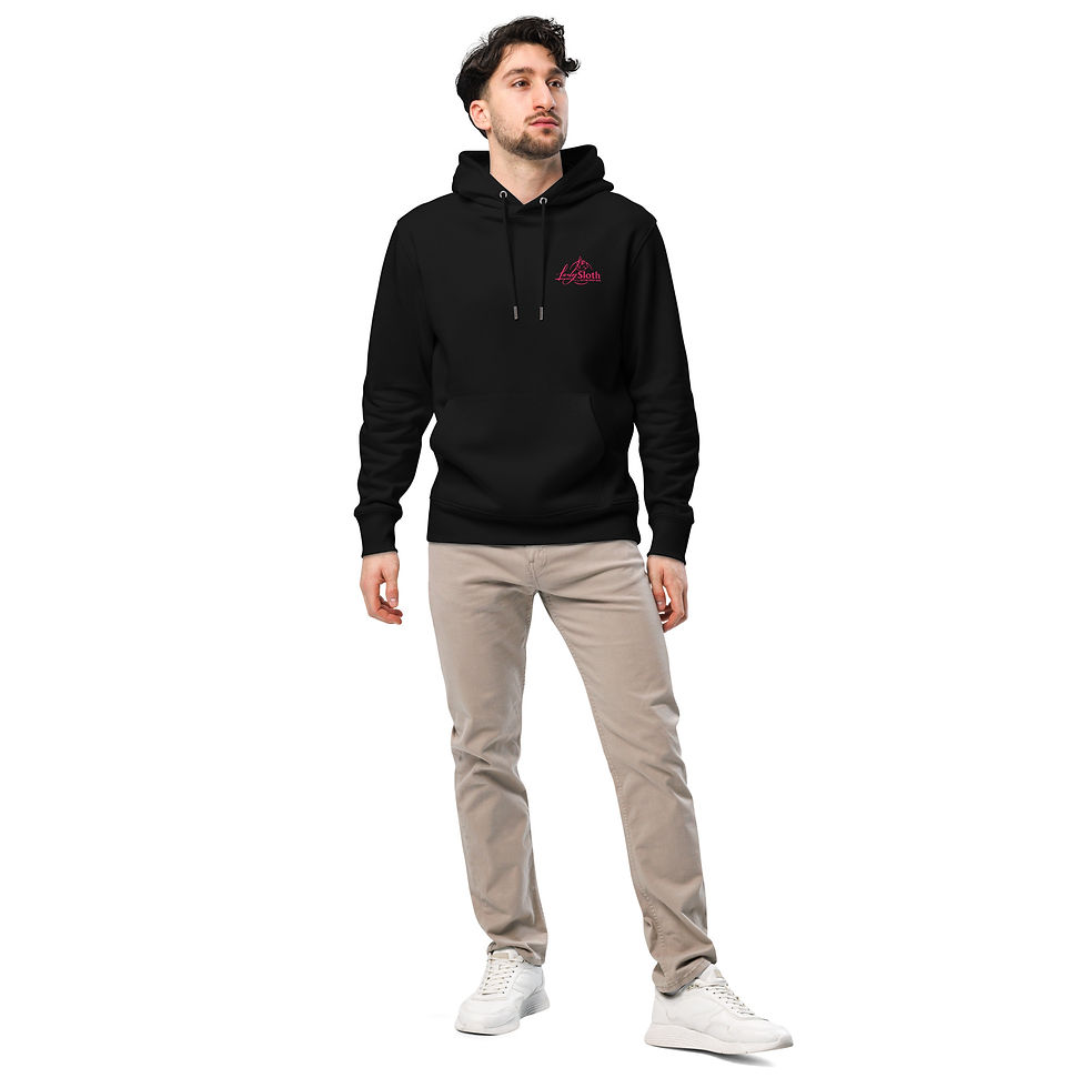 Thumbnail: Unisex eco hoodie pink logo