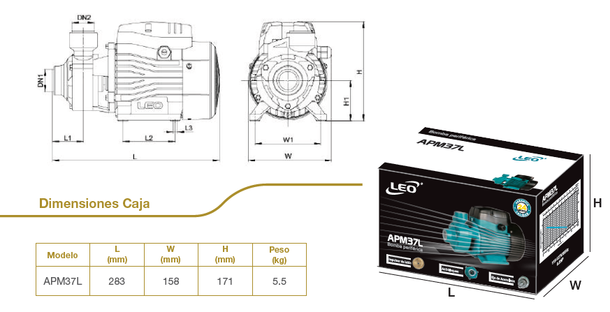 Miniatura: Bomba periferica LEO 1/2HP 115/127V